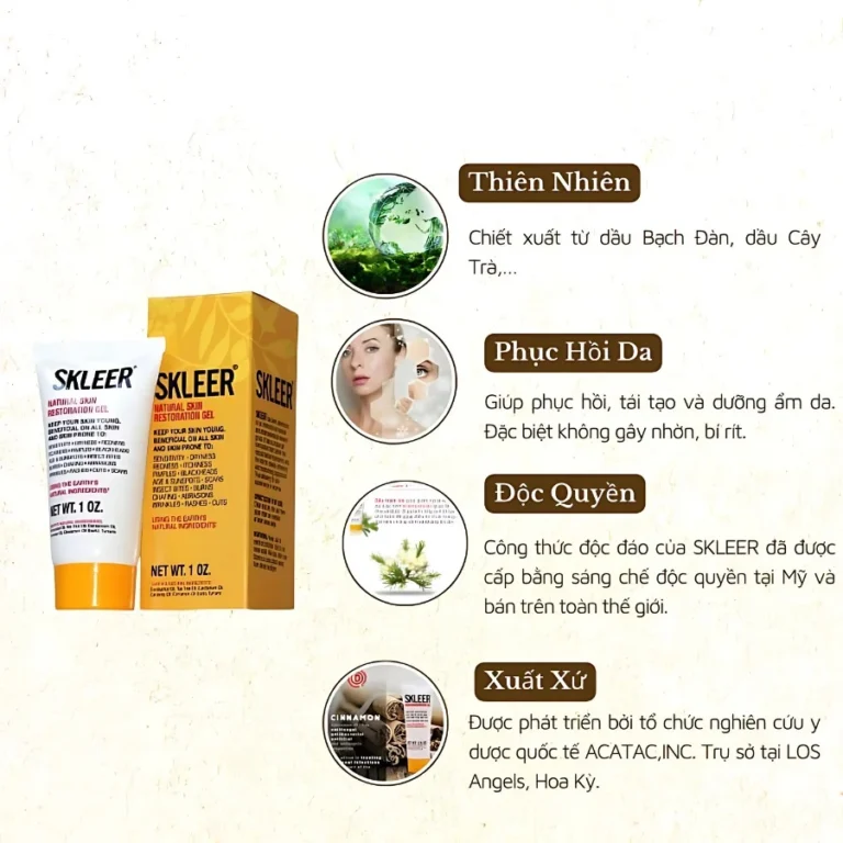 Gel dưỡng ẩm giảm mụn viêm Skleer Restoration Gel 30ml