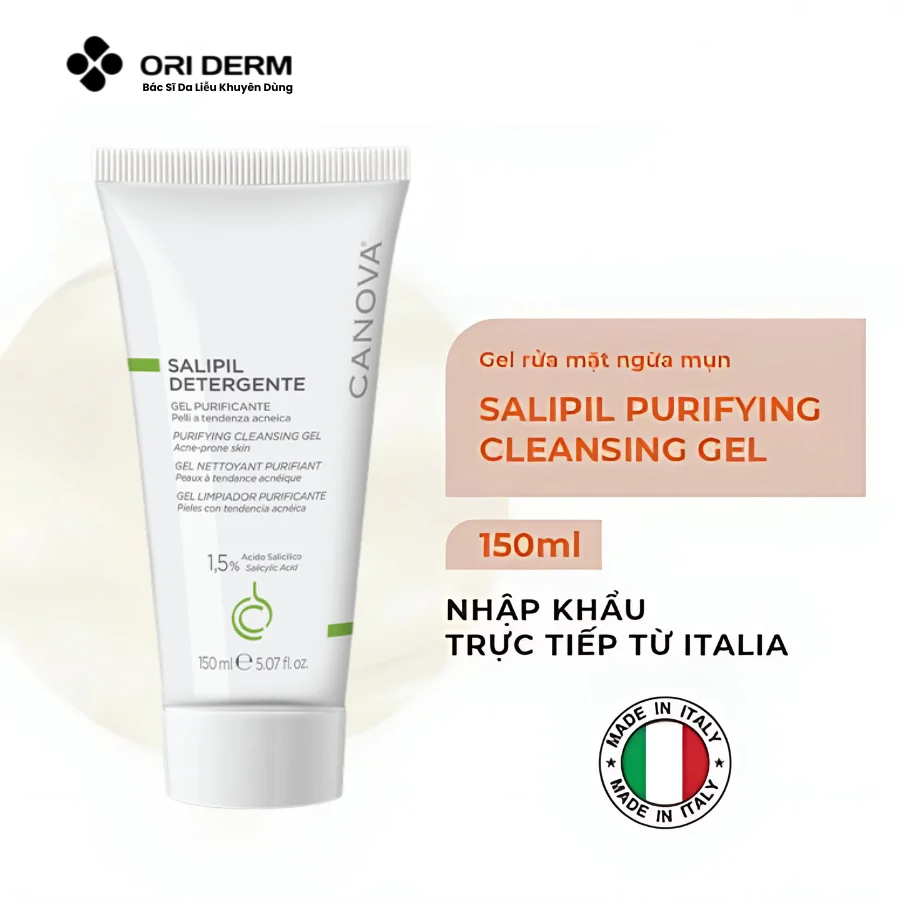 Gel rửa mặt cho da dầu mụn Canova Salipil Gel Nettoyant 150ml