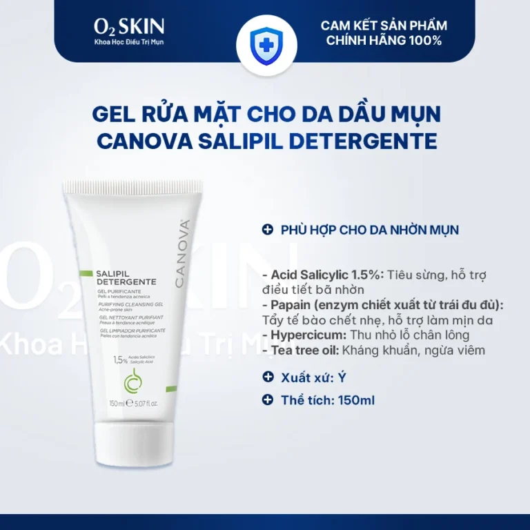 Gel rửa mặt cho da dầu mụn Canova Salipil Gel Nettoyant 150ml