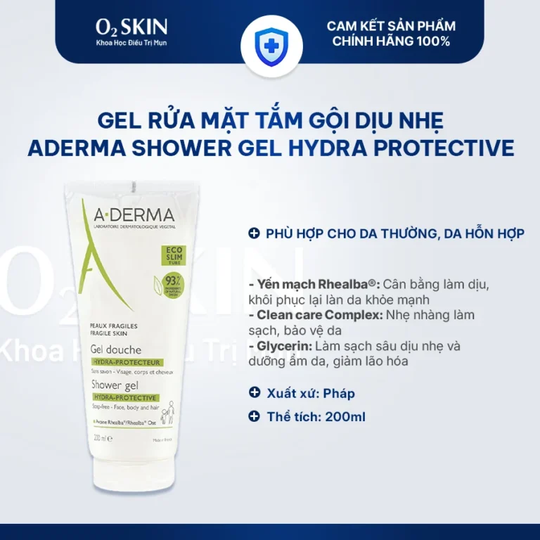 Gel rửa mặt và tắm Aderma Shower Gel Hydra-Protective 200ml