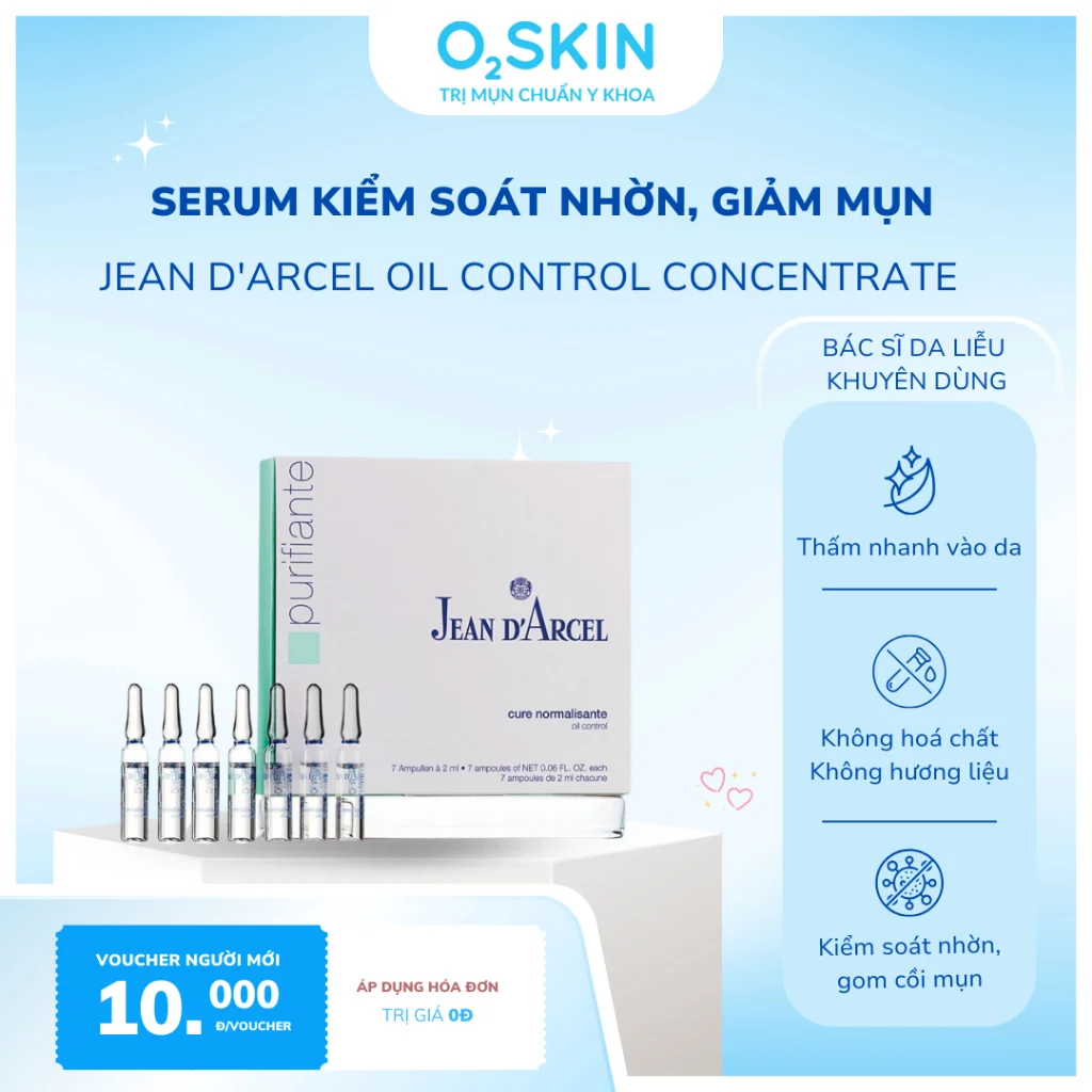 Huyết thanh giảm mụn và kiểm soát dầu Jean D'Arcel Oil Control 2ml