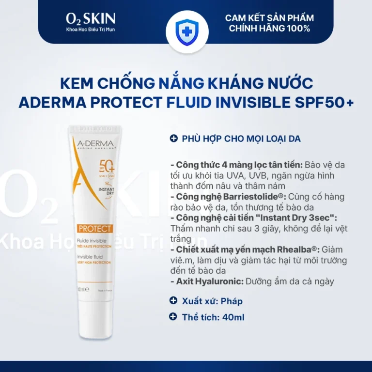 Kem chống nắng ADERMA Protect Fluid Invisible SPF50+ 40ml