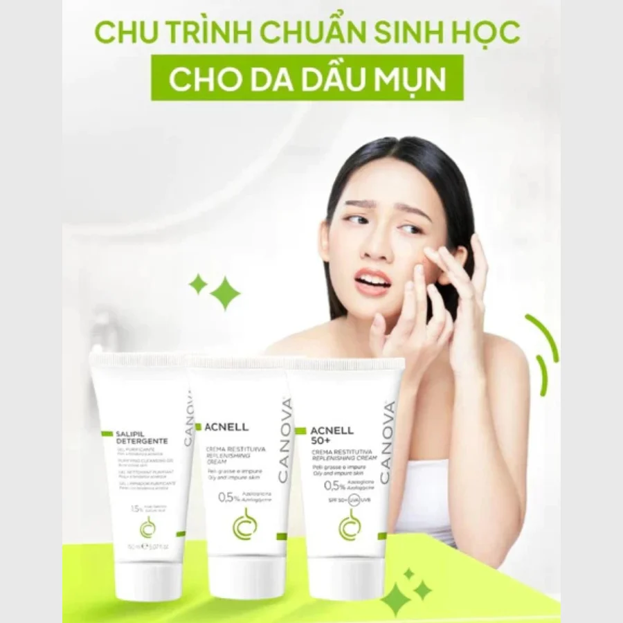 Kem chống nắng dưỡng trắng da mặt Canova ACNELL SPF50+ 50ml - hình ảnh 4 tại Nhà thuốc O2 SKIN