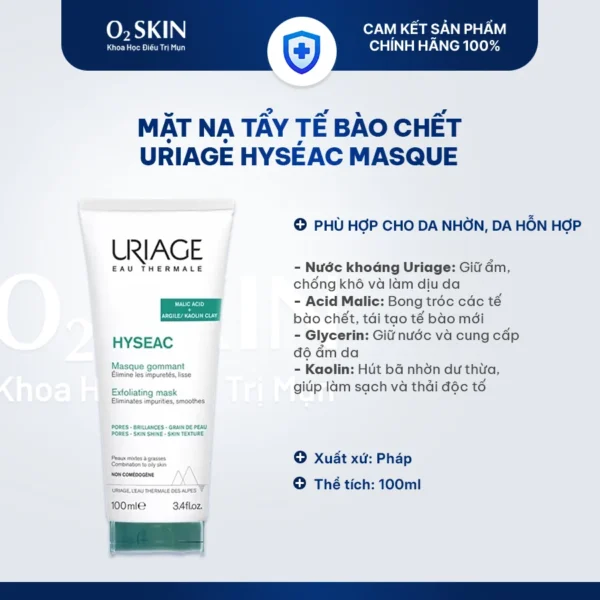 Mặt nạ tẩy tế bào chết Uriage Hyseac Masque 100ml tại Nhà thuốc O2 SKIN