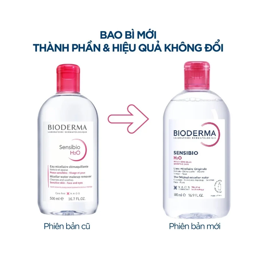 Nước tẩy trang cho da nhạy cảm Bioderma Sensibio H2O