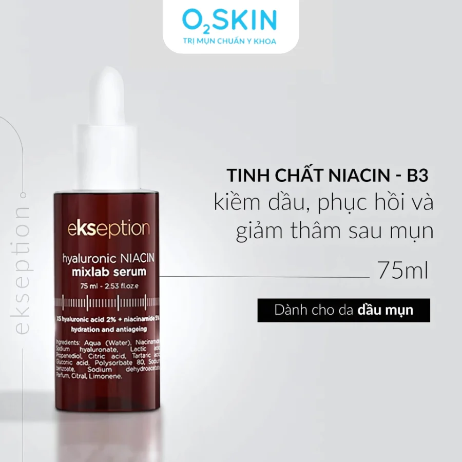 Serum cấp ẩm phục hồi da Ekseption Niacin 5% + Hyaluronic 2%