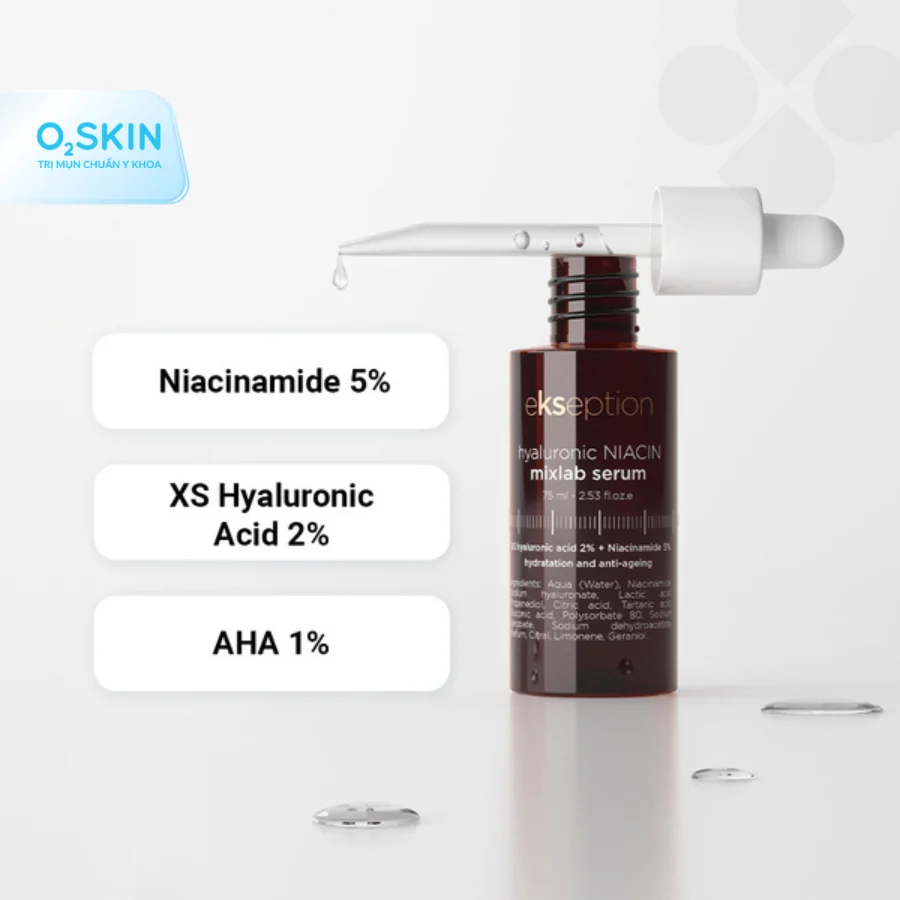 Serum cấp ẩm phục hồi da Ekseption Niacin 5% + Hyaluronic 2% - hình ảnh 3 tại Nhà thuốc O2 SKIN