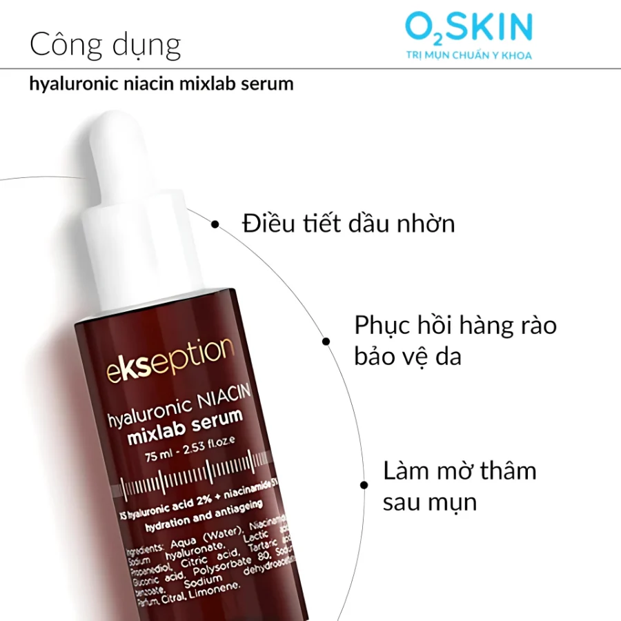 Serum cấp ẩm phục hồi da Ekseption Niacin 5% + Hyaluronic 2% - hình ảnh 4 tại Nhà thuốc O2 SKIN