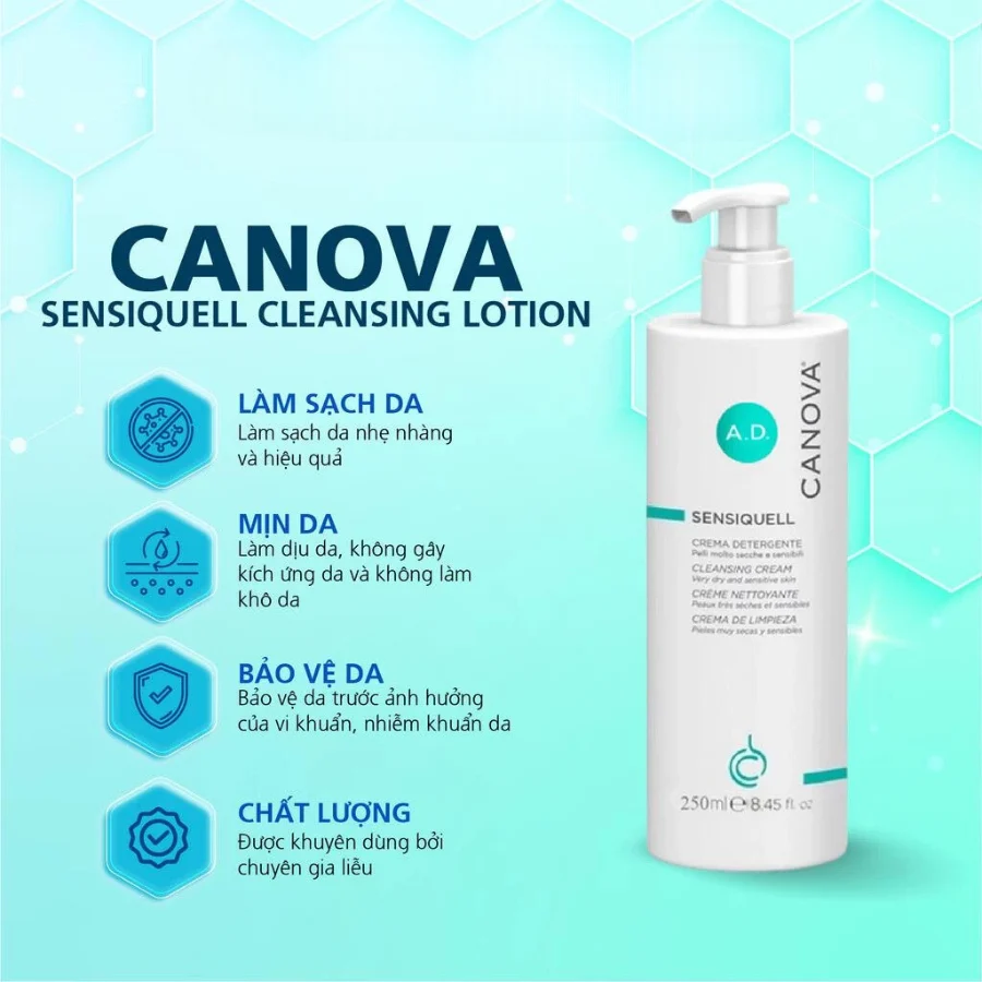 Sữa rửa mặt Canova Sensiquell Cleansing Cream 250ml