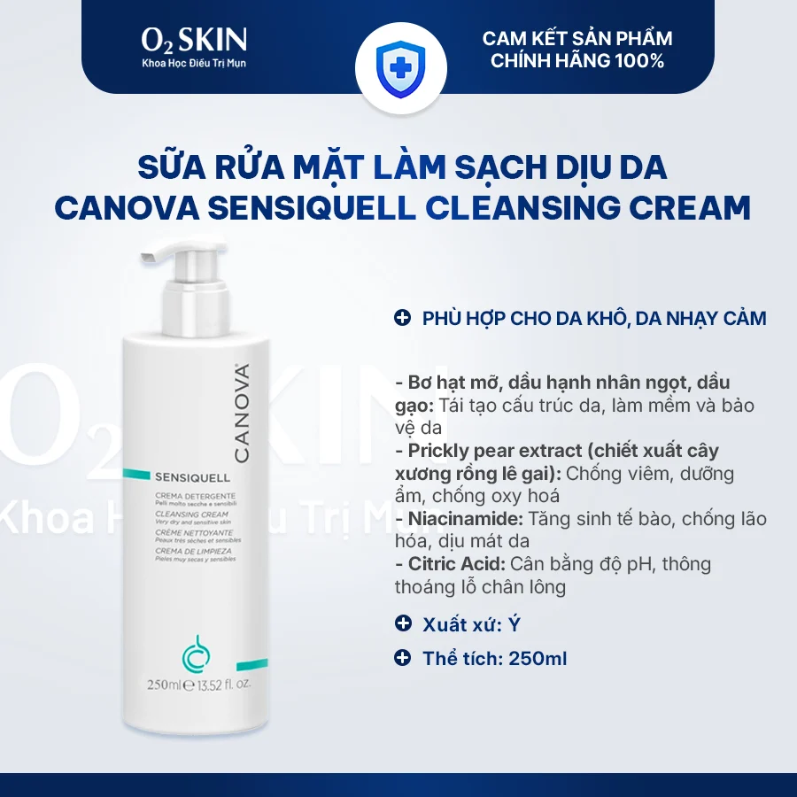 Sữa rửa mặt Canova Sensiquell Cleansing Cream 250ml