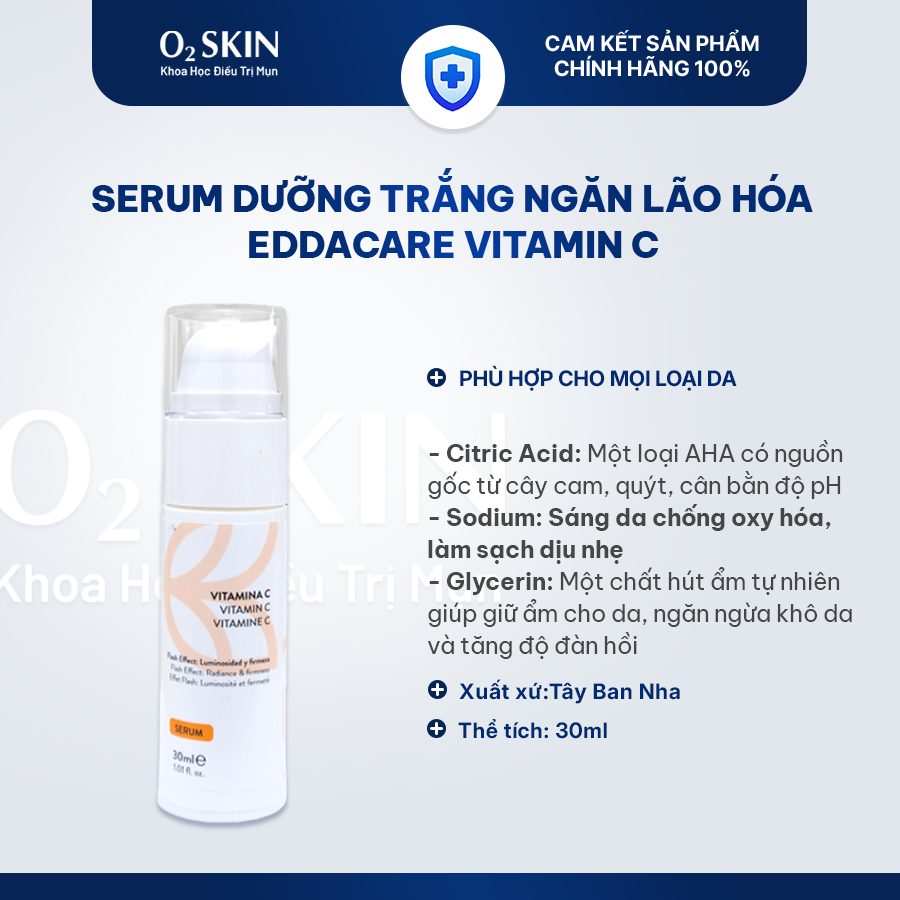 Tinh chất sáng da, chống lão hóa Eddacare Vitamin C Serum 30ml