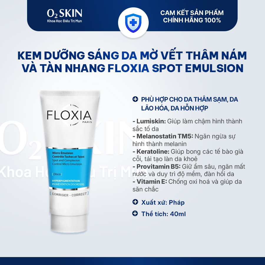Kem dưỡng đều màu da Floxia Spot Emulsion 40ml