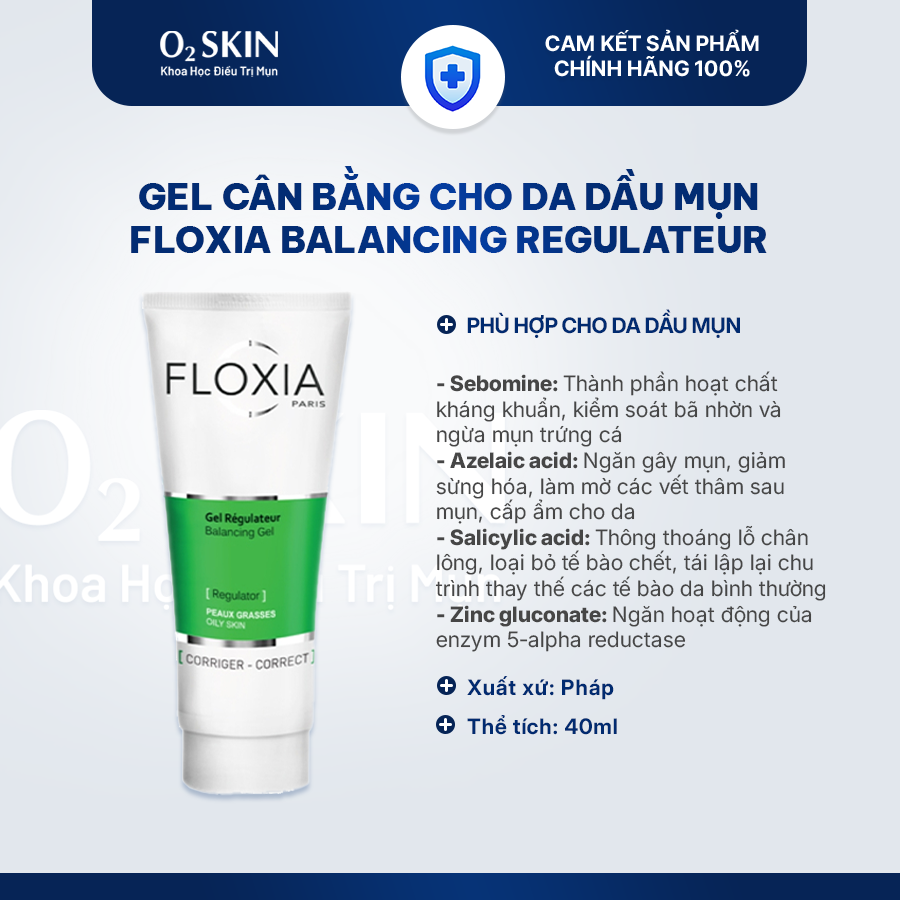 Gel cân bằng và kiểm soát dầu FLOXIA Balancing Gel Regulator – 40ml