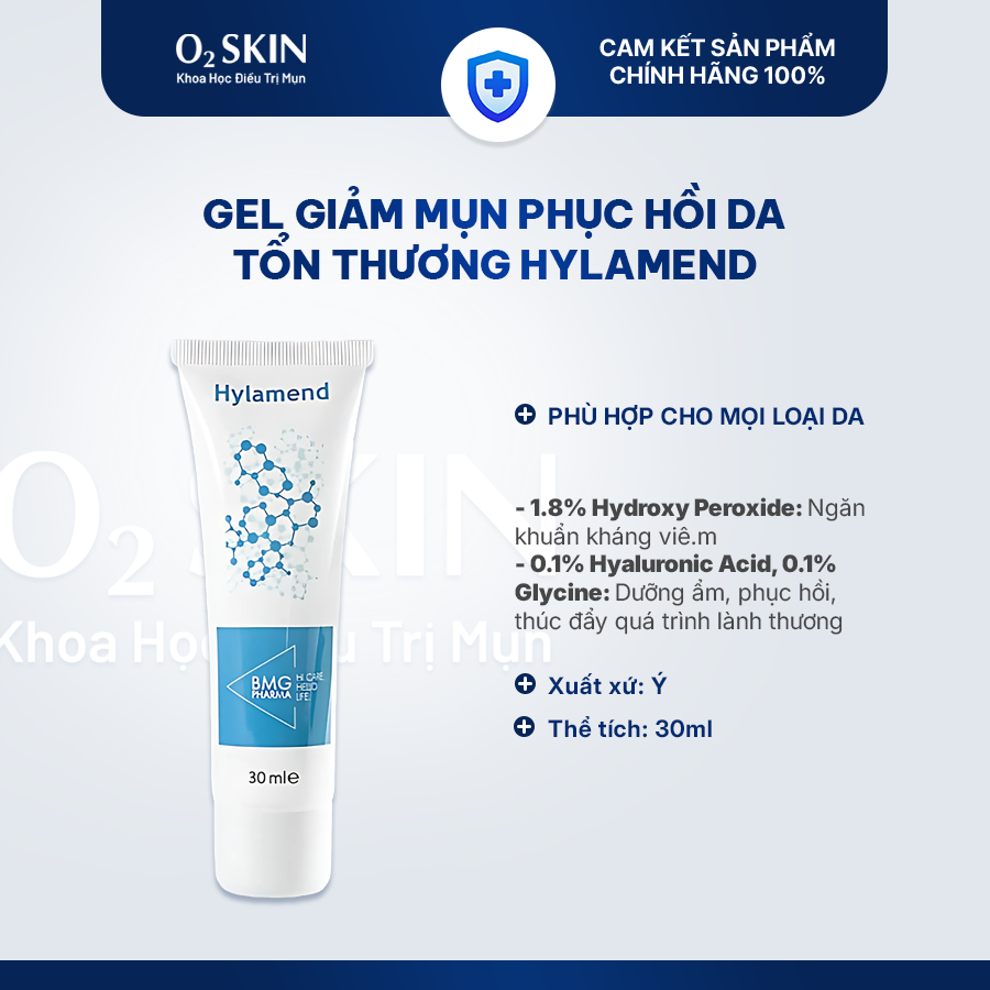 Gel ngừa mụn cho da nhạy cảm kích ứng Hylamend 30ml