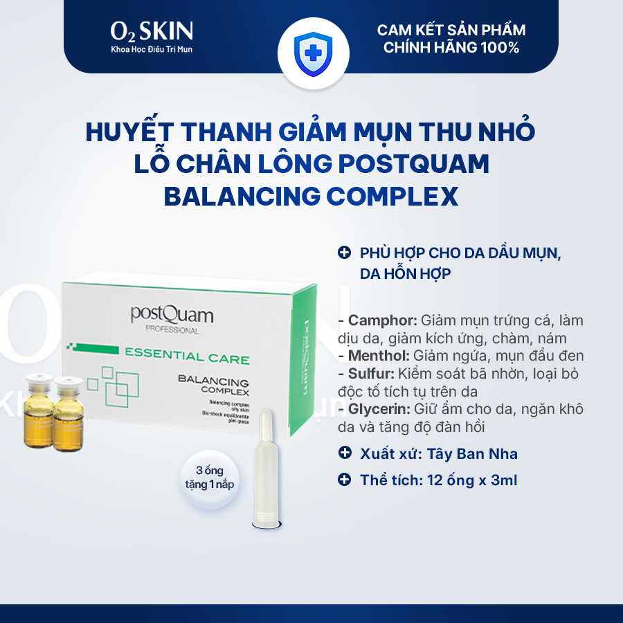 Huyết thanh giảm mụn, se khít lỗ chân lông POSTQUAM Balancing Complex