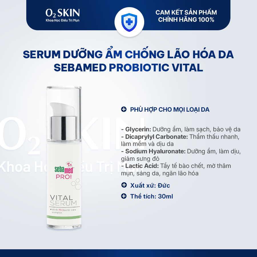 Serum dưỡng ẩm, chống lão hóa da Sebamed Probiotic Vital Serum 30ml