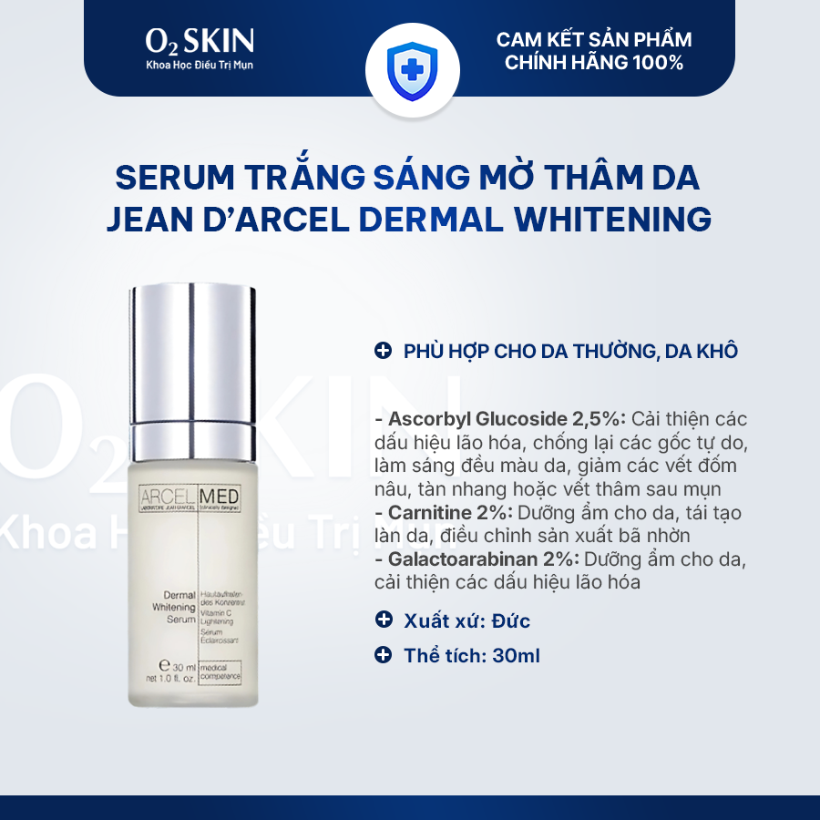Serum trắng da mờ thâm Jean D’Arcel Dermal Whitening 30ml