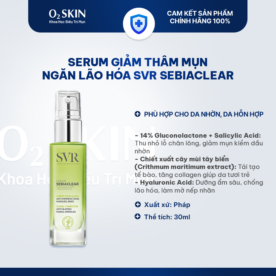 Serum giảm mụn mờ thâm SVR Serum Sebiaclear 30ml