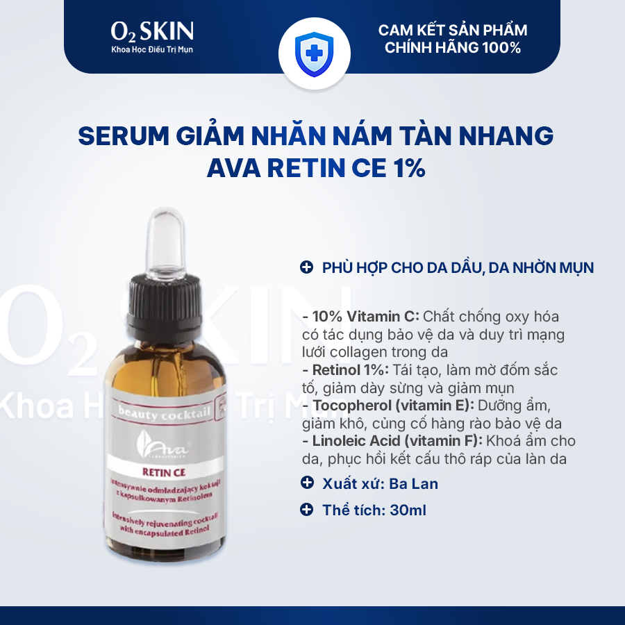 Serum tái tạo da AVA Laboratorium Retinol 1% – 30ml
