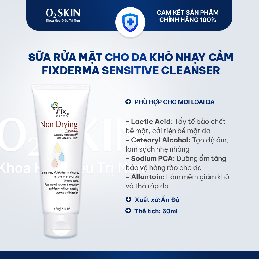 Sữa rửa mặt cho da khô nhạy cảm Fixderma Sensitive Cleanser